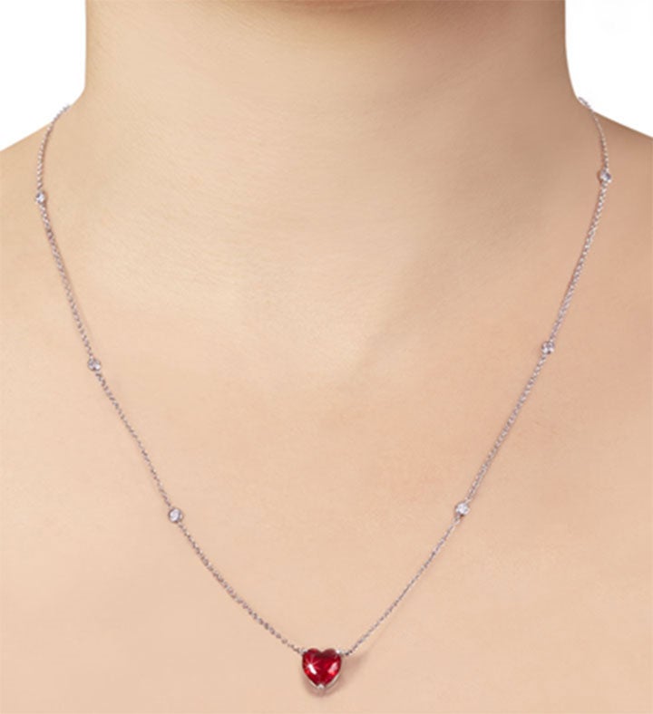 Magnificent Roses® Preserved Red Heart & Necklace